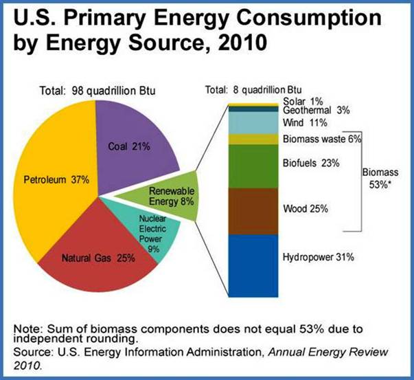 U.S. Primary Energy Consumption by Energy Source, 2010