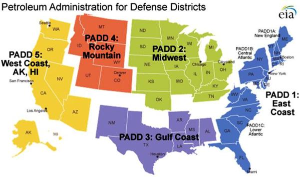 PADD Petroleum Administration Defense Districts